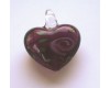 Amethyst Lampwork Heart Pendant